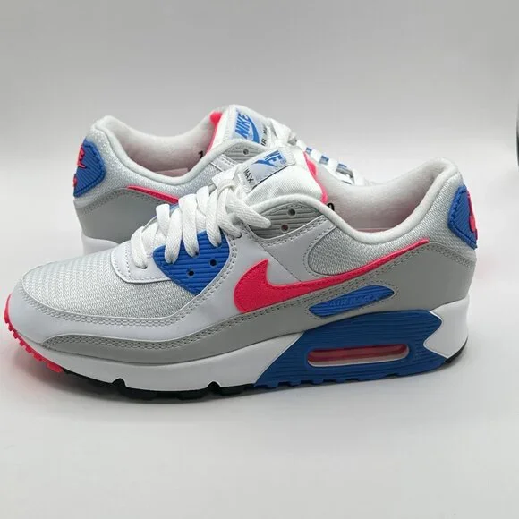 Nike Air Max 90 III Womens Gym Shoes White Red Blue Coral DA8856-100 NEW Size 10 - Picture 10 of 12